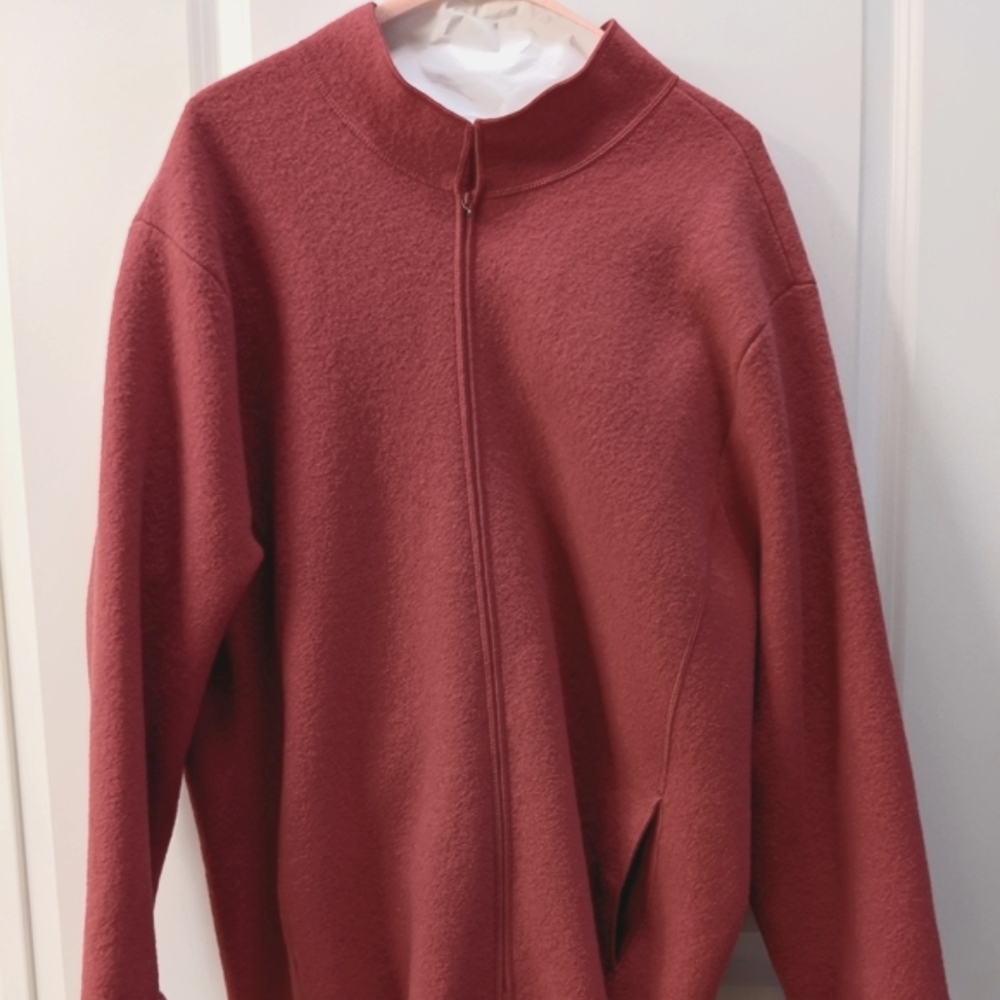 Eileen Fisher red wool jacket 3X